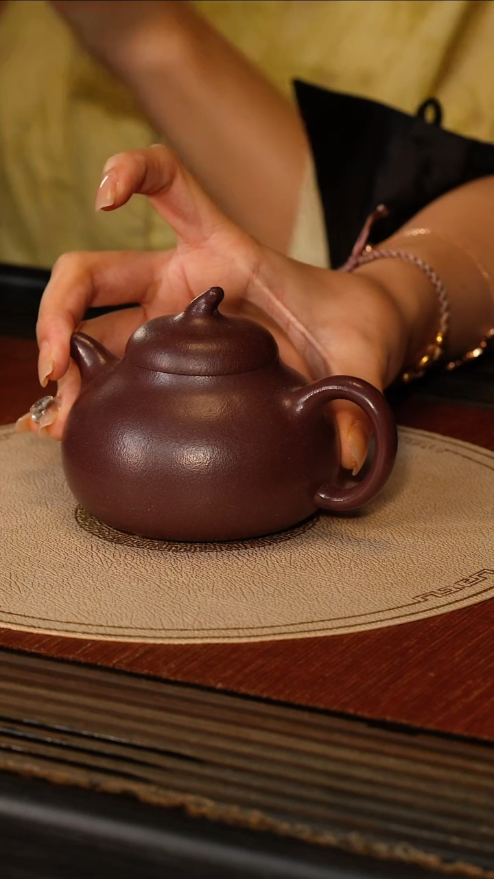 茶壶紫砂宜兴紫砂WJ 桃花泥 茄瓜
