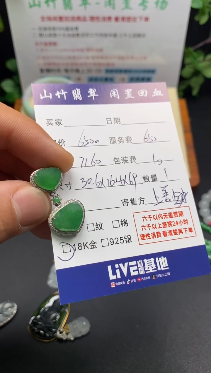 颈饰18K金镶嵌翡翠3002363