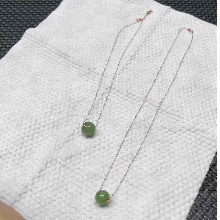 【老郑家】18K金镶和田玉单珠吊坠 多样性发1件 不带链