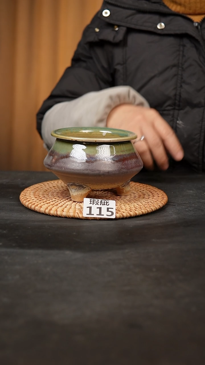 【闪购商品】瓷片115泥泥手工花盆口9