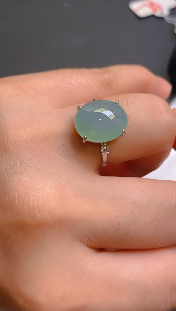 【闪购商品】翡翠耳饰银S925镶嵌天然A货翡翠1