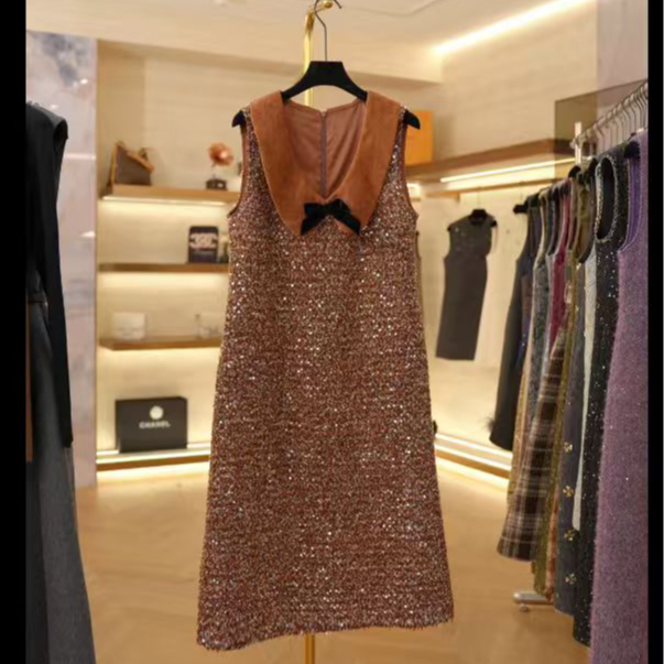 【J】巨显瘦无袖背心裙女装秋冬季高级感洋气连衣裙女2254-128