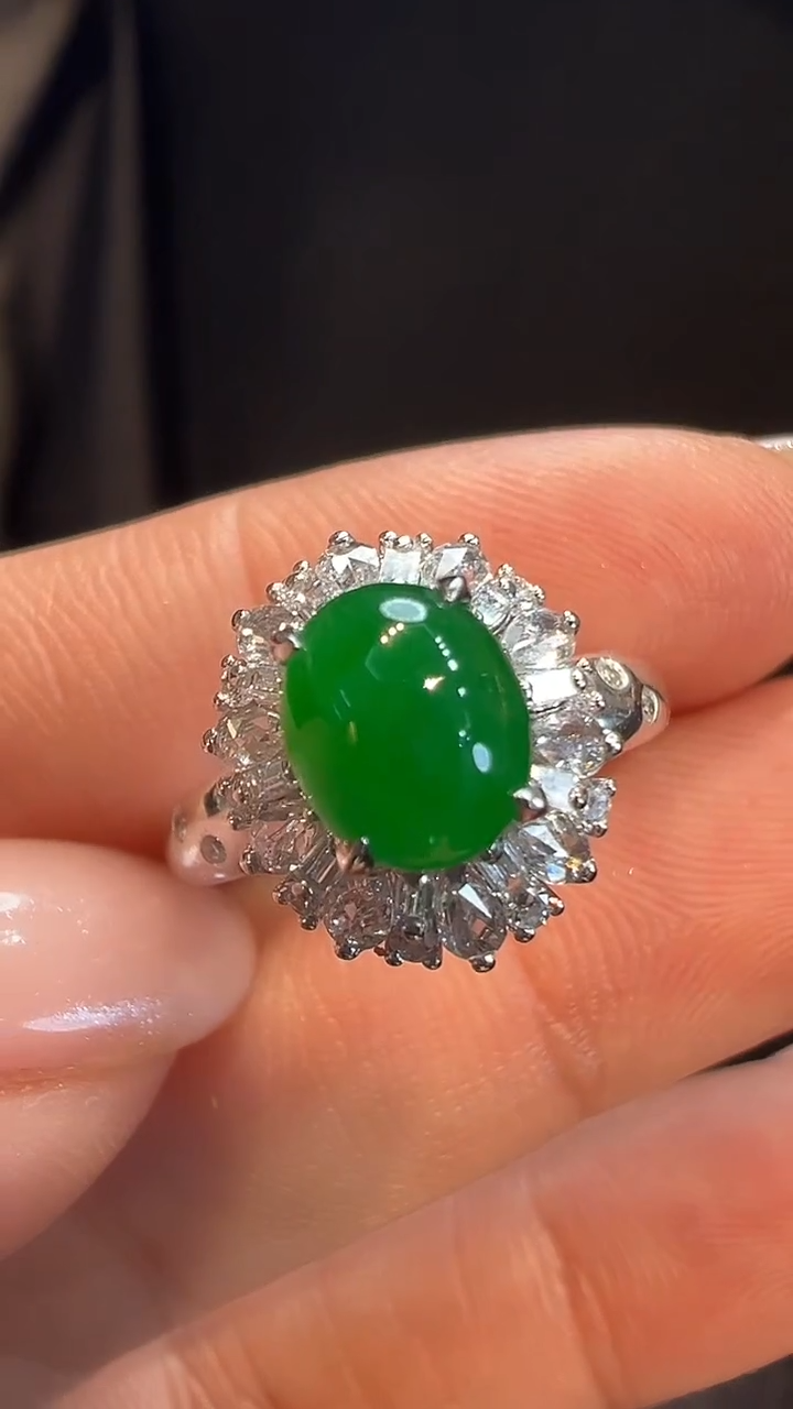 18K金镶嵌戒指翡翠AL6