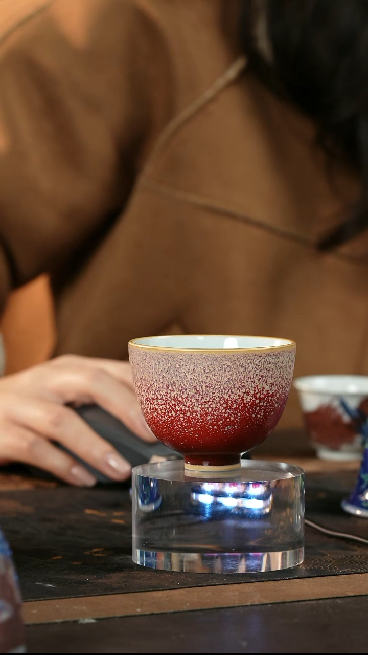 景德镇柴烧福利杯宫墙雪景