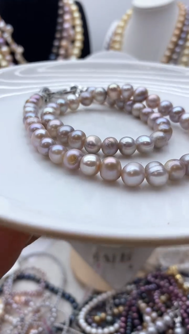 【闪购商品】淡水珍珠颈饰钛钢136