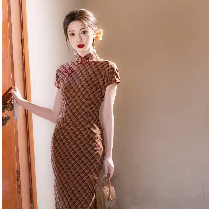 【素格】2025春夏新款显瘦气质文艺复古新中式旗袍中长款日常连衣裙