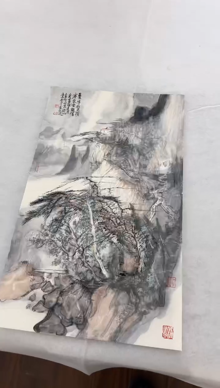 【闪购商品】折扇1炳山艺术-唐利中纯手绘山水（卡板）