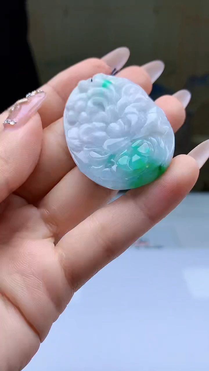 【闪购商品】定制翡翠未镶嵌5155ty-毛货挂件53