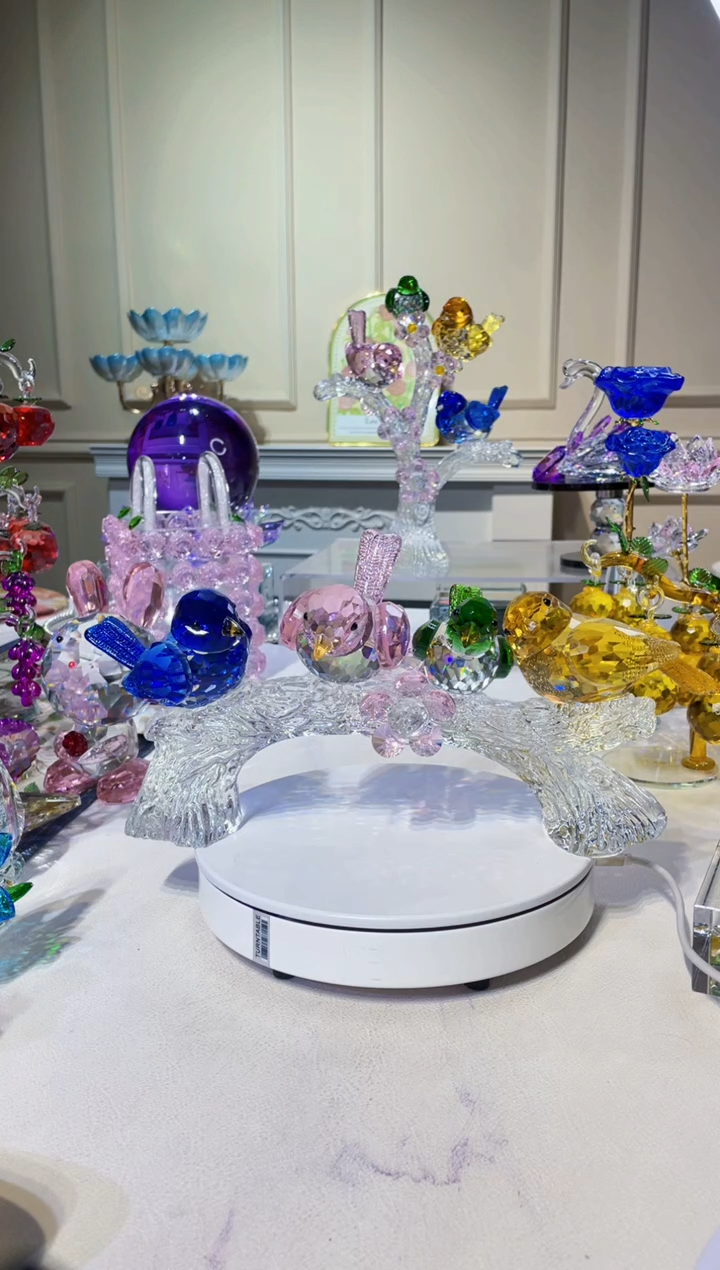 手工艺品琉璃4只横版喜鹊