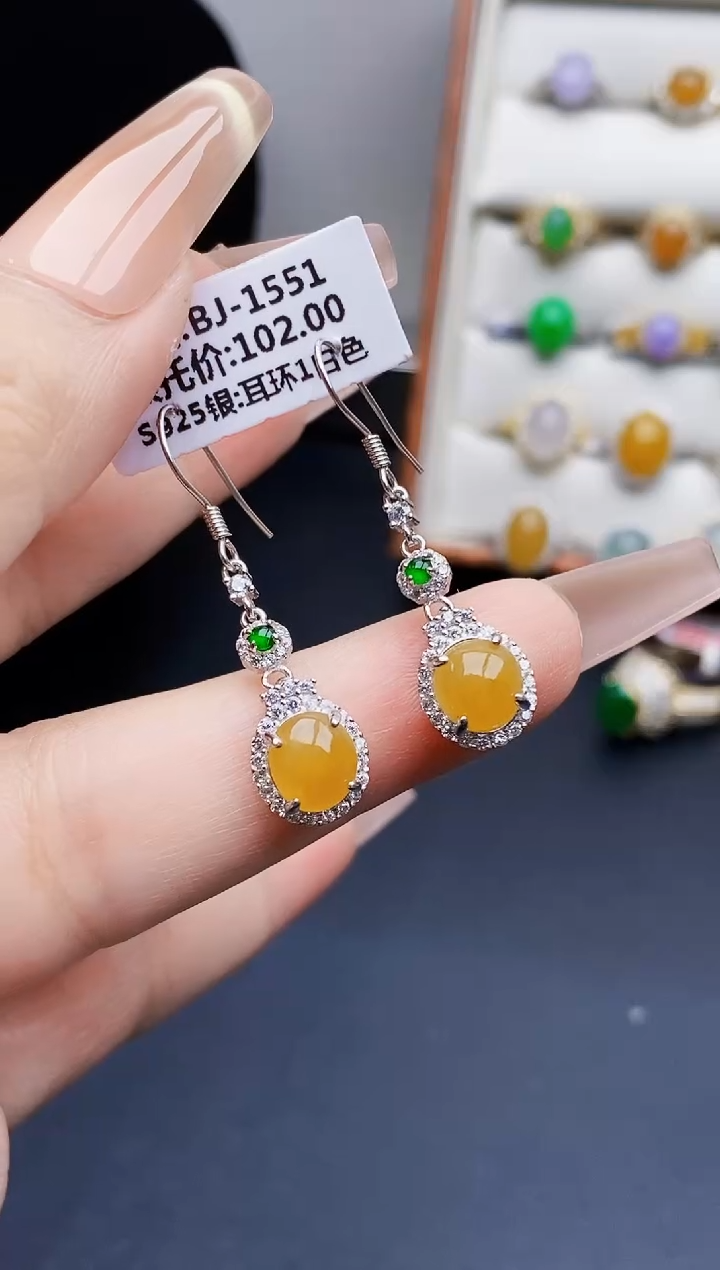 银S925镶嵌戒指翡翠1360