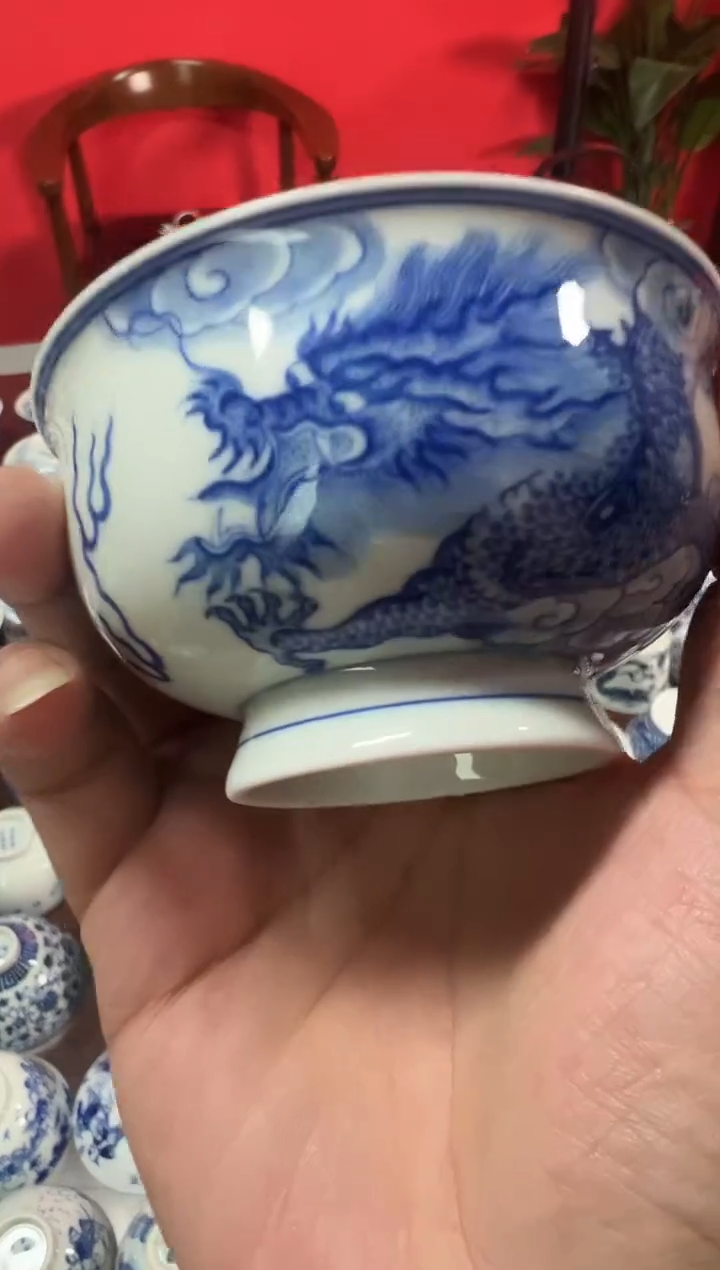 【闪购商品】010小王严选青花祥云龙纹画高足炉式杯