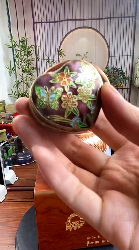 【闪购商品】非遗技艺 景泰蓝心形粉盒（老）