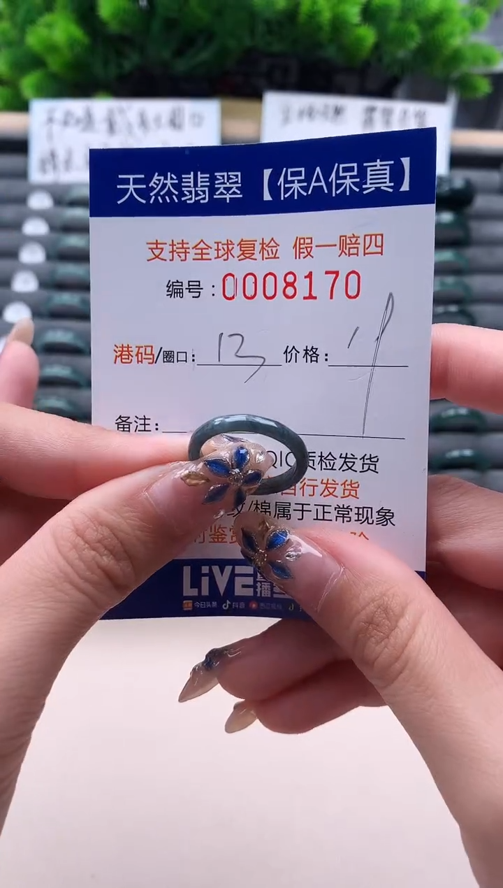 未镶嵌戒指翡翠8170