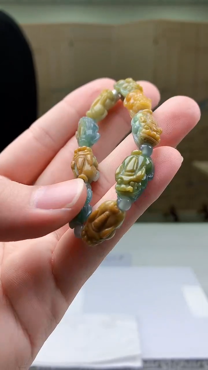 【闪购商品】定制翡翠未镶嵌5145bb-毛货手串赠珠链51