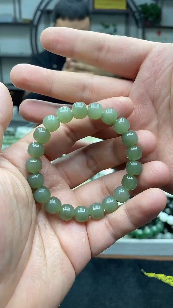 未镶嵌手串和田玉青海湖水绿10