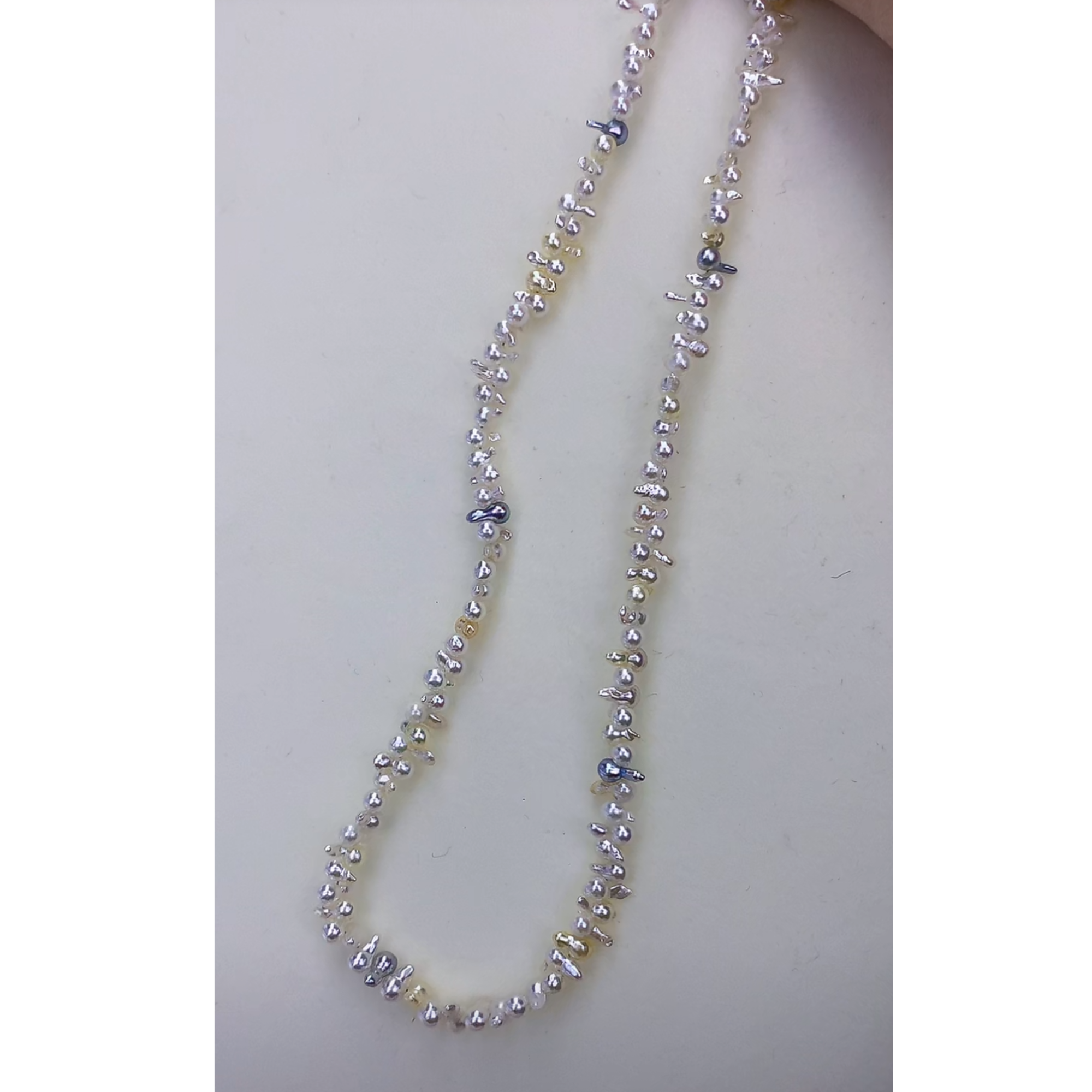 【闪购商品】海水akoya珍珠糖果色小蝌蚪型满珠项链