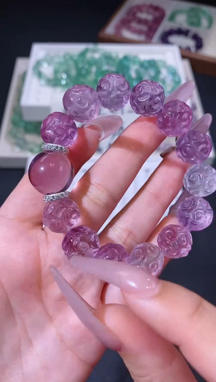 合金手链萤石1210.13紫萤石手串 多样性发其一