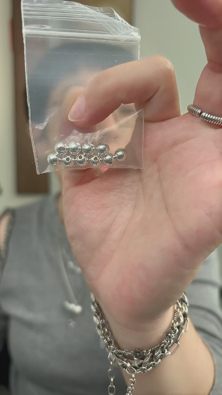 无吊坠925银十个一组银珠10