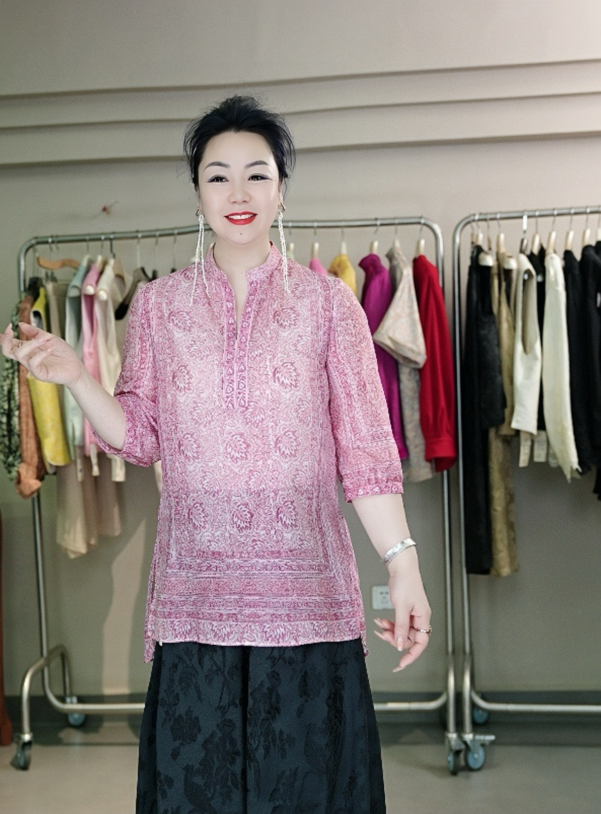 【奥兰多多&杨子家轻奢定制】繁花旧梦定位上衣625512