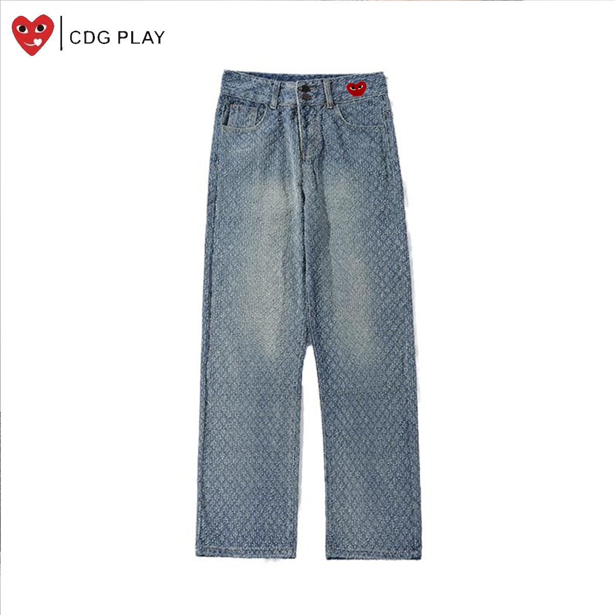 CDG PLAY提花休闲牛仔裤男2025秋季新款百搭潮流垂坠感裤子