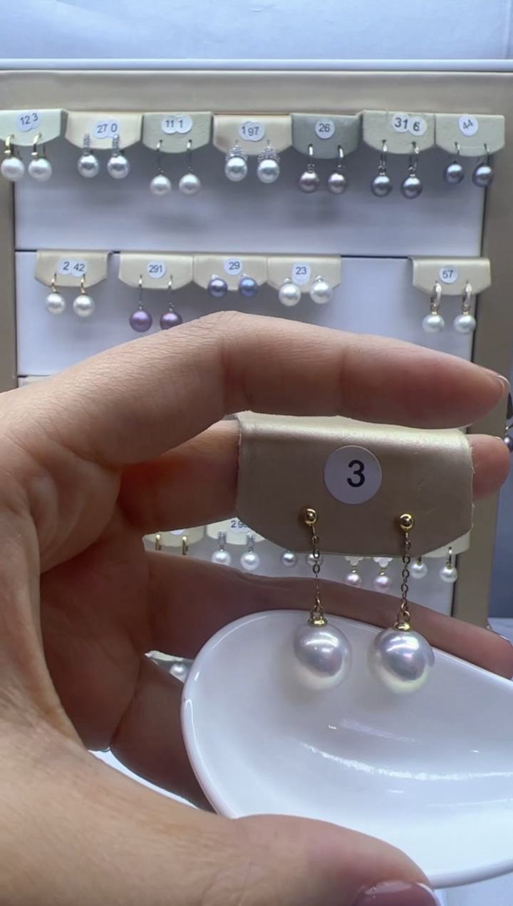 【闪购商品】淡水珍珠耳饰银S925镶嵌3