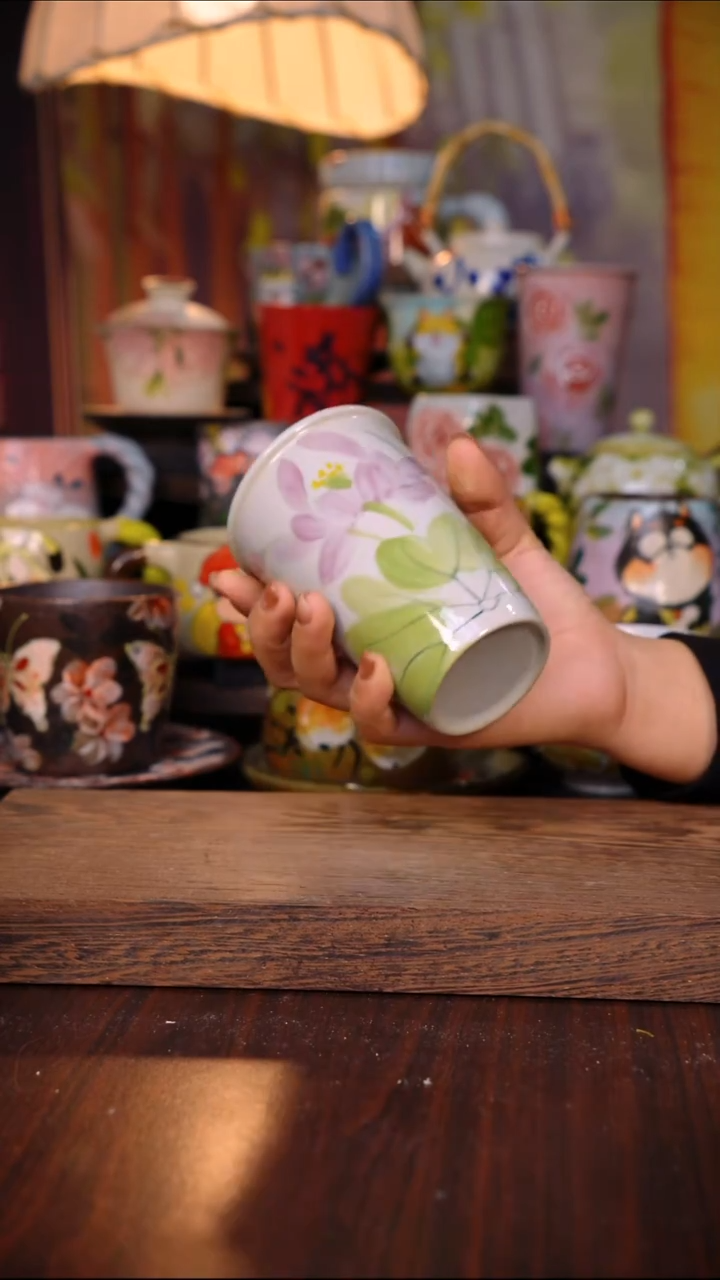 杯子陶泥垚手作 景德镇手工手绘陶瓷器物