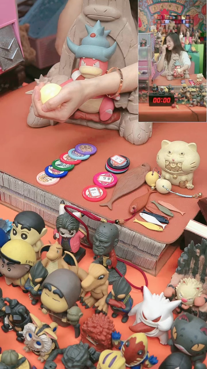 静态紫砂小猫钓鱼玩法