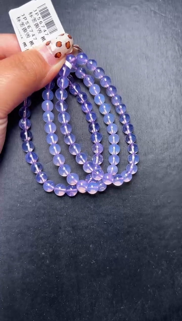 未镶嵌手串水晶紫玉晶手串6mm+ JP56747 多样性发一