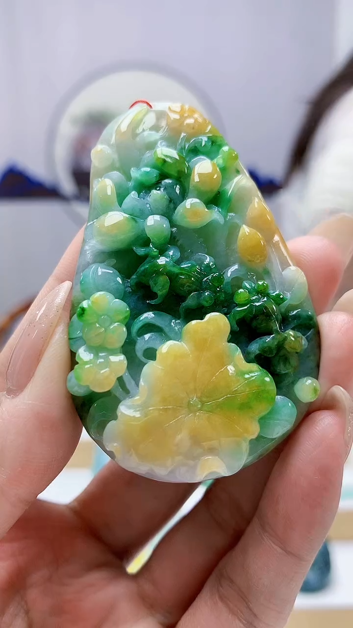 未镶嵌定制翡翠4852MM-毛货挂件75