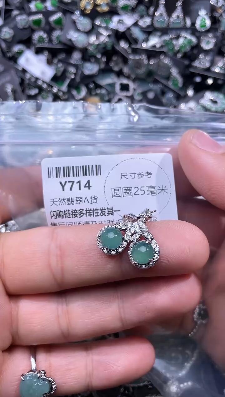 【闪购商品】翡翠颈饰未镶嵌Y714耳钉