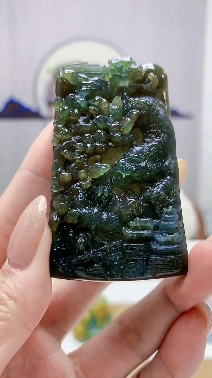 未镶嵌定制翡翠4852MM-毛货挂件82