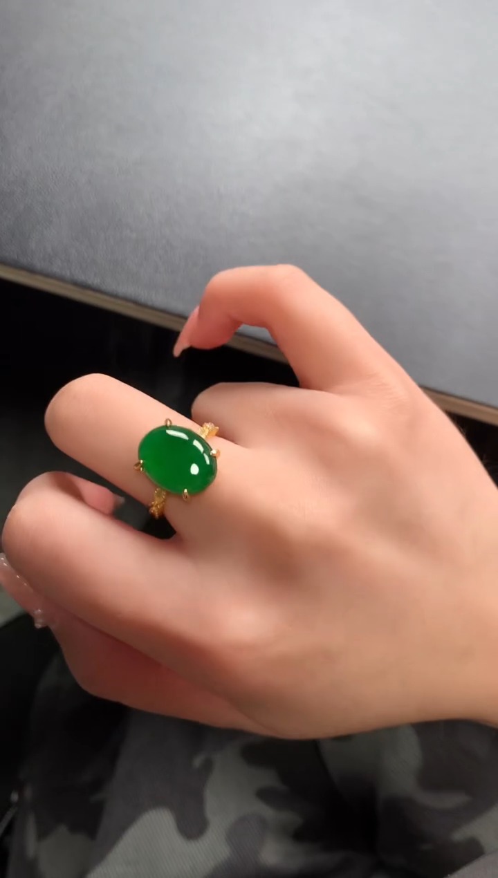 【闪购商品】翡翠戒指银S925镶嵌52141