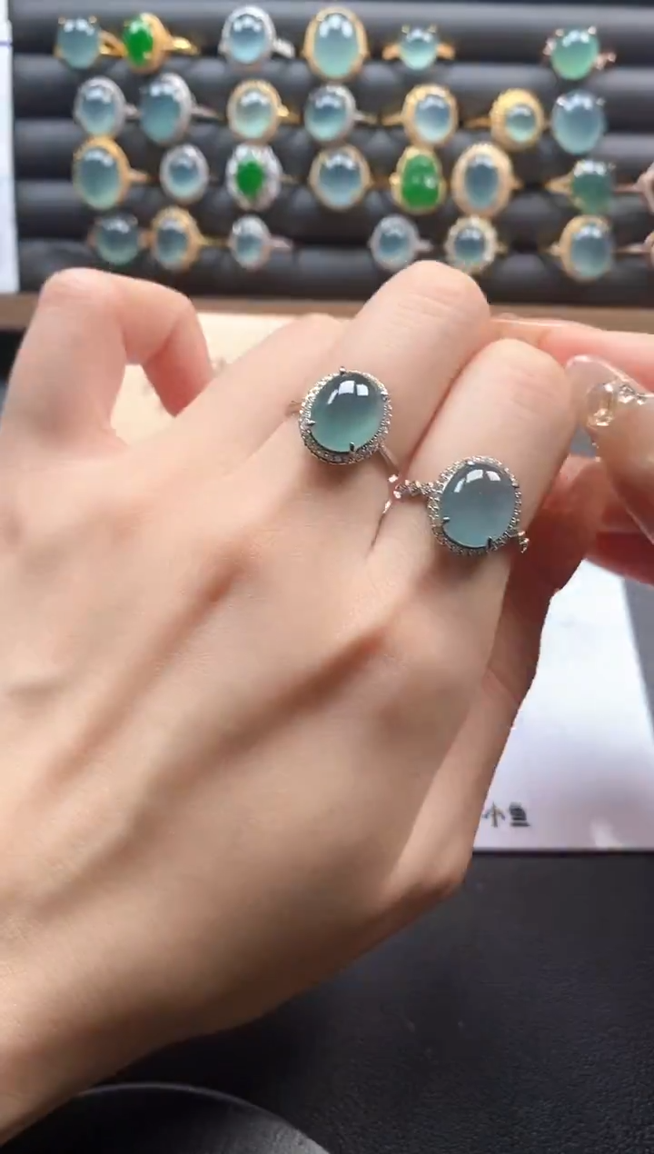 银S925镶嵌戒指翡翠51511