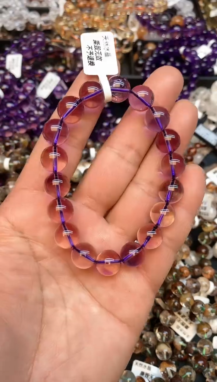 【闪购商品】水晶手链未镶嵌b56 全净紫水晶11mm