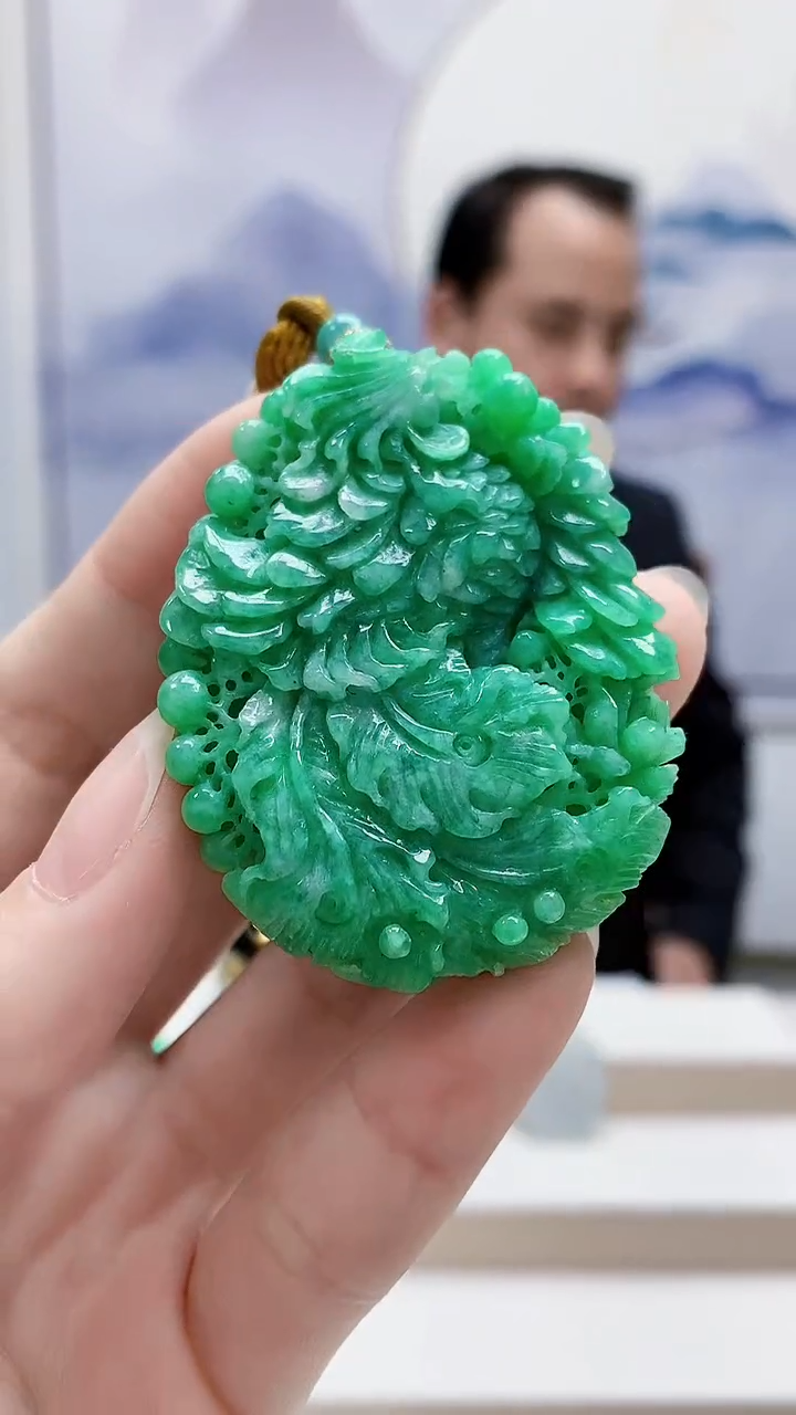 未镶嵌定制翡翠4957ry-毛货挂件35
