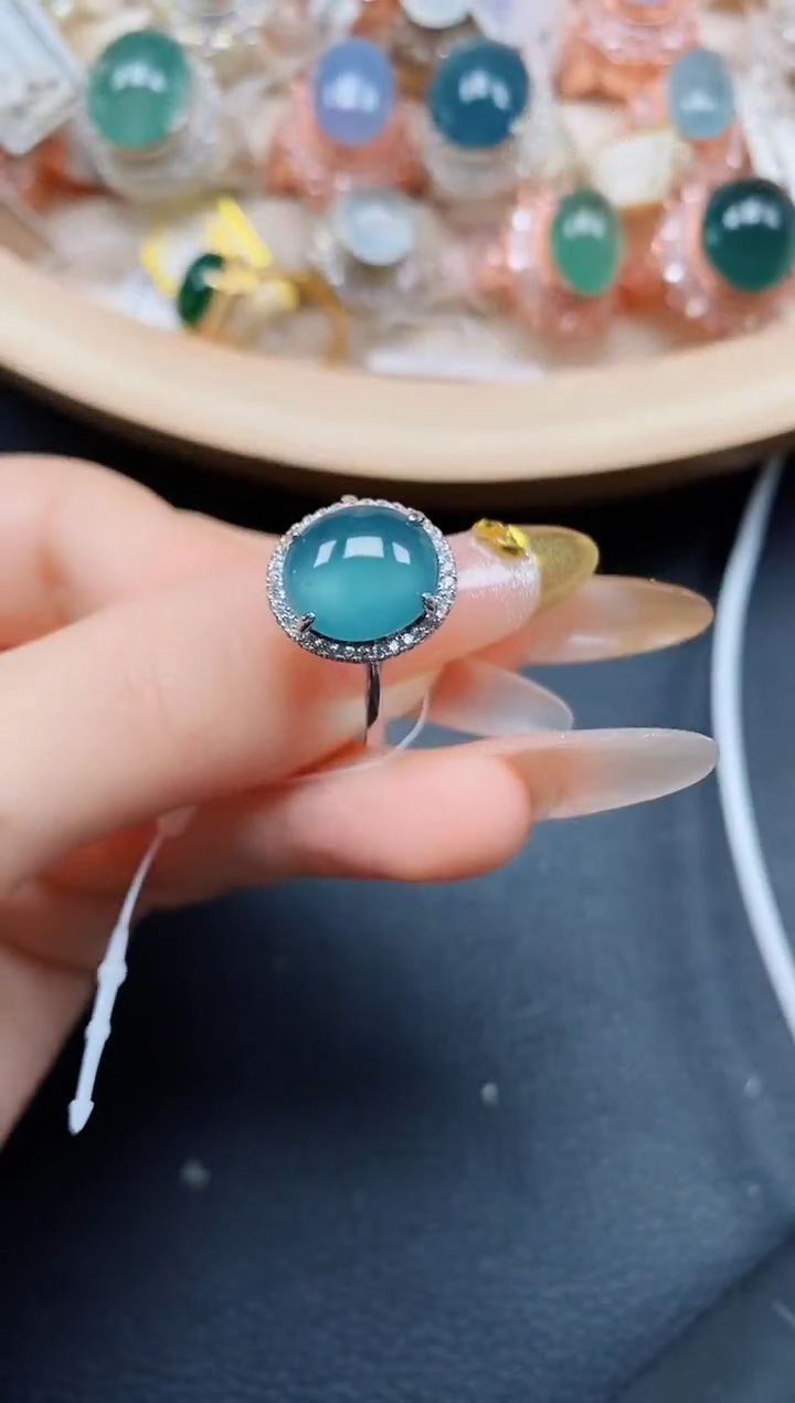 【闪购商品】翡翠戒指银S925镶嵌翡翠