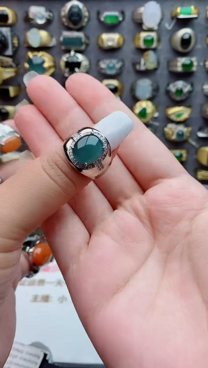 未镶嵌戒指翡翠天然翡翠男戒