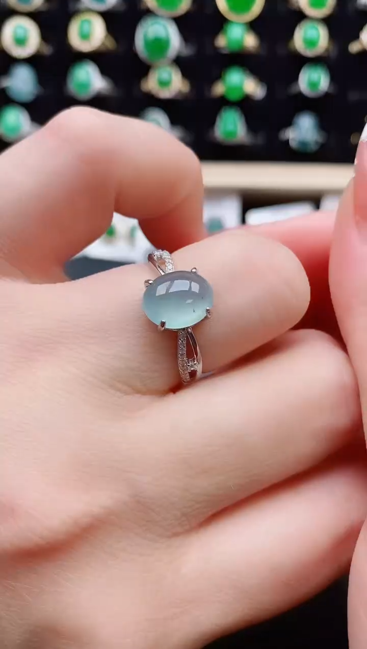 【闪购商品】翡翠戒指银S925镶嵌12212