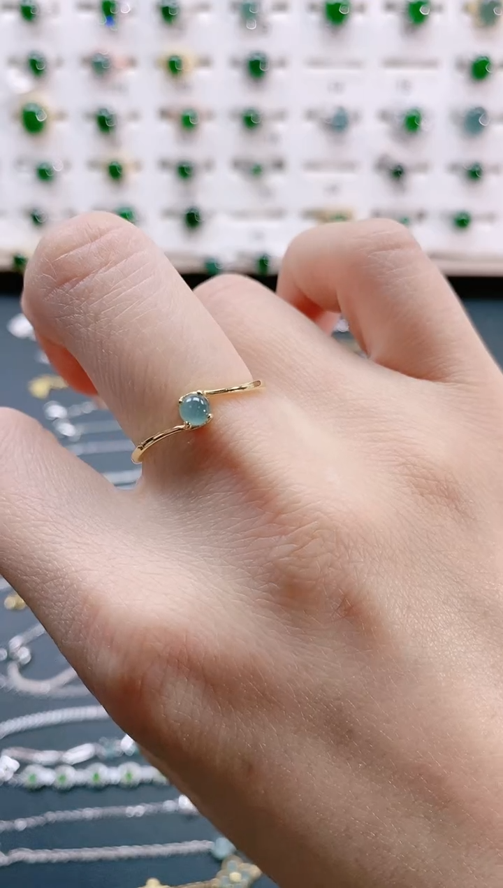 【闪购商品】翡翠戒指银S925镶嵌天然翡翠