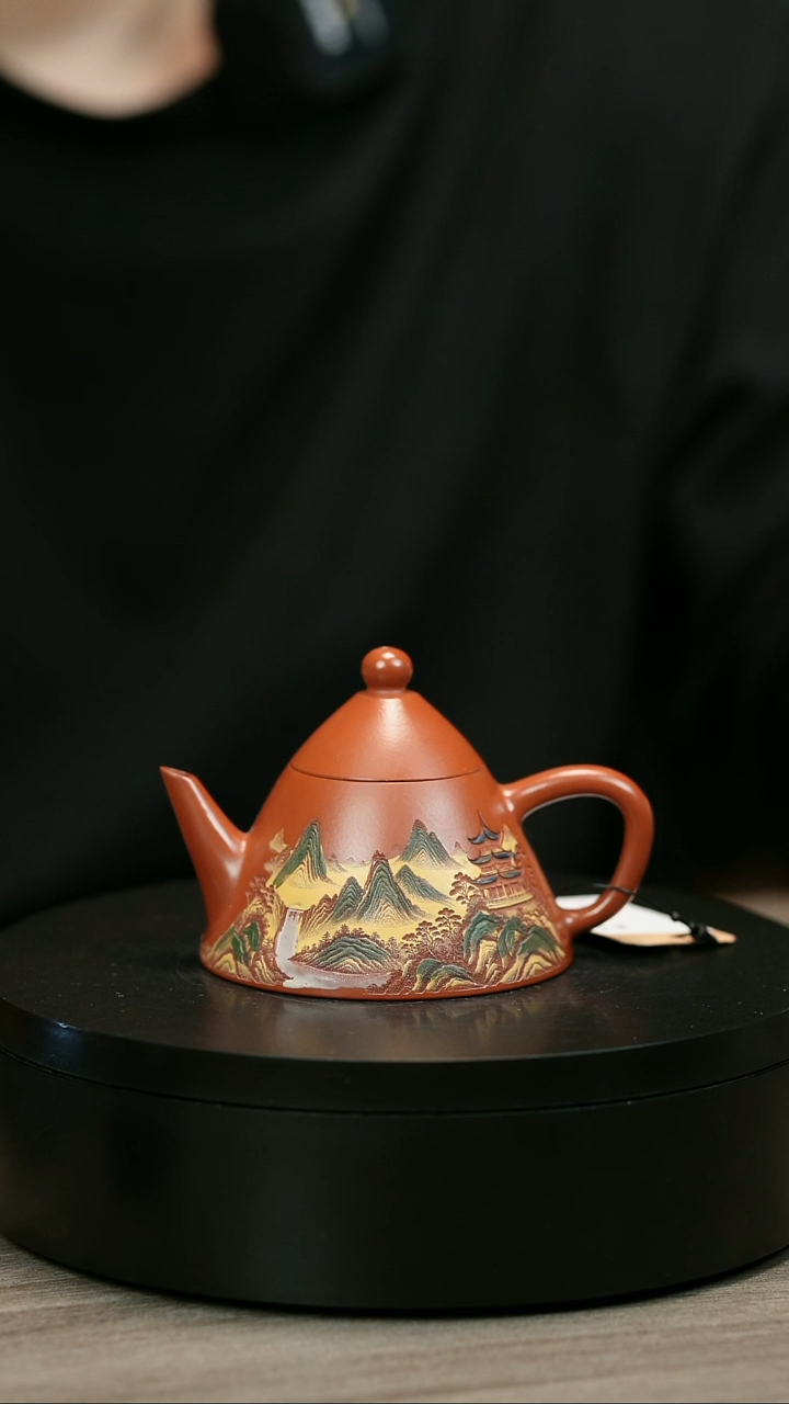 茶壶紫砂静***?H2216赵翠红彩绘翁帽