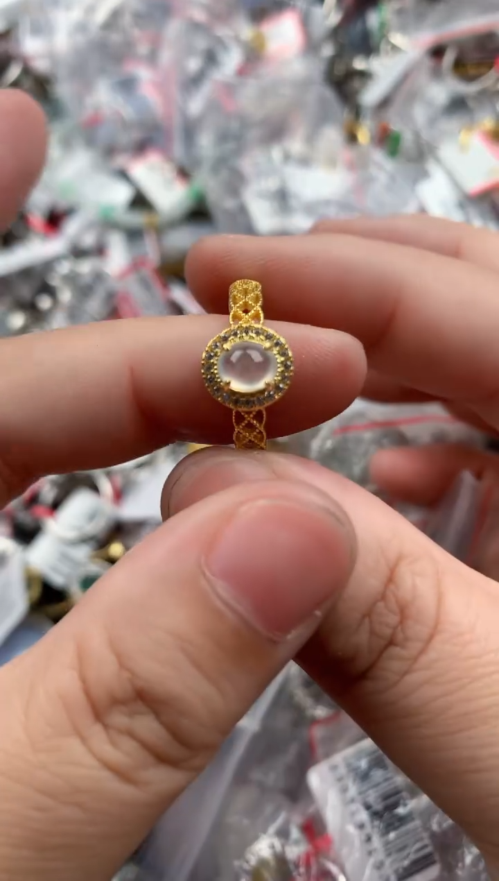 银S925镶嵌戒指翡翠222   9