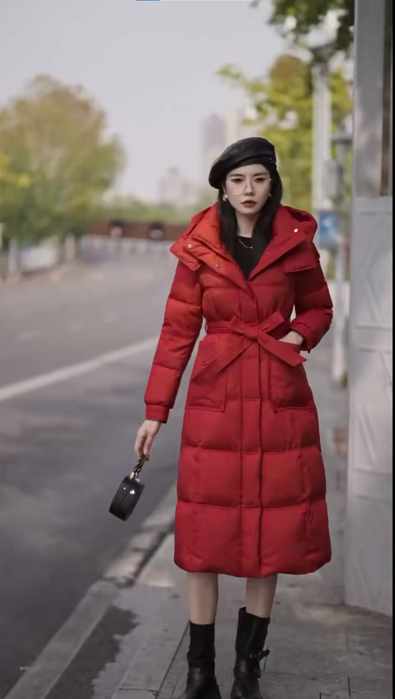 （特价）长款女90白鸭绒高端长款冬季免洗保暖修身加厚中长款