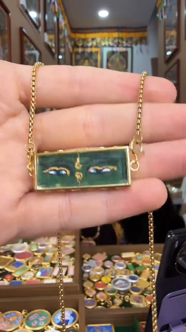 吊坠绿度母-纯手绘唐卡