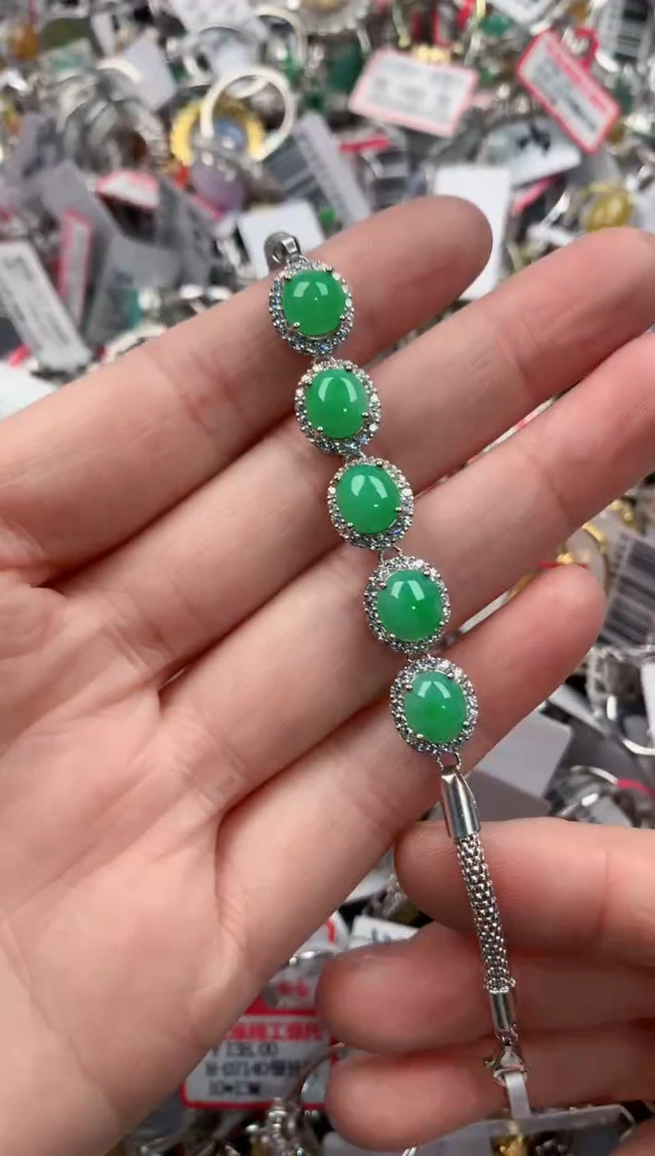 银S925镶嵌戒指翡翠333                 9