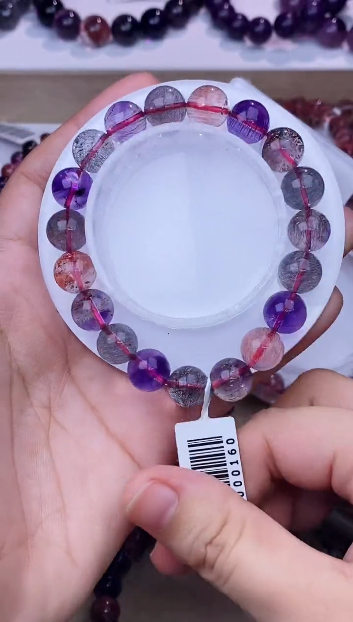 水晶手链未镶嵌黑加仑超七单圈10m+