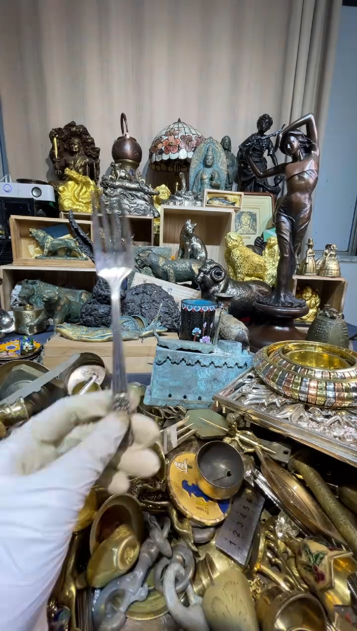 茶盏大阪中古铜器摆件92