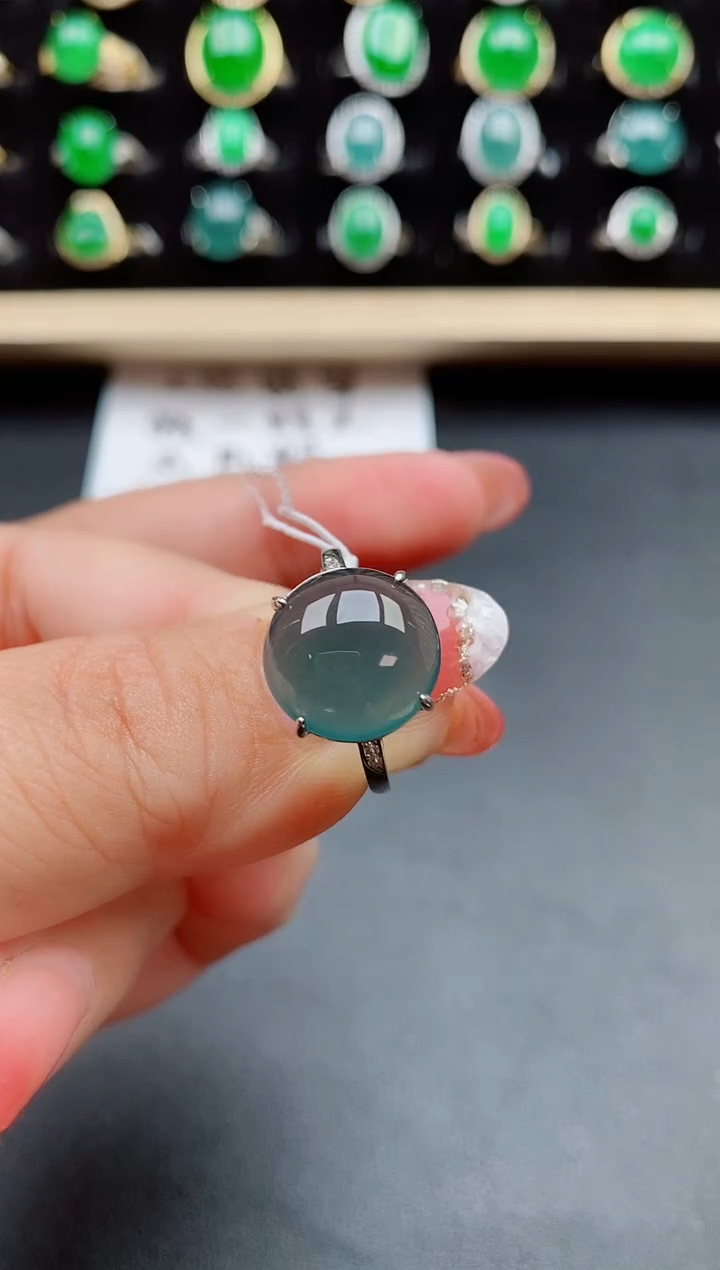 【闪购商品】翡翠戒指银S925镶嵌5800