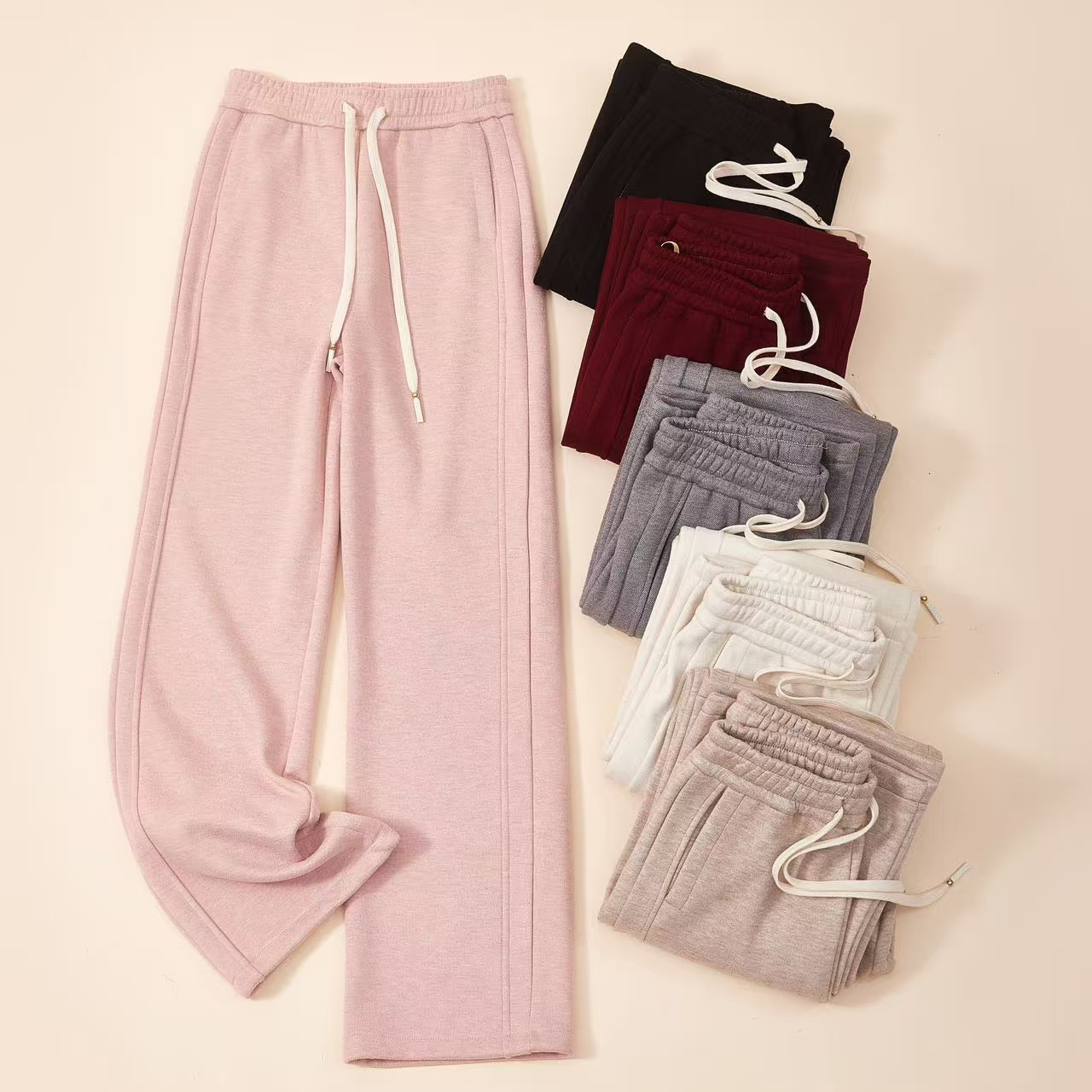 鑫乐芮2025春秋款休闲宽松高腰直筒裤