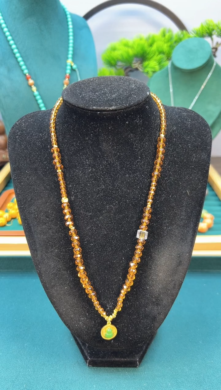 14K金镶嵌颈饰水晶X08         