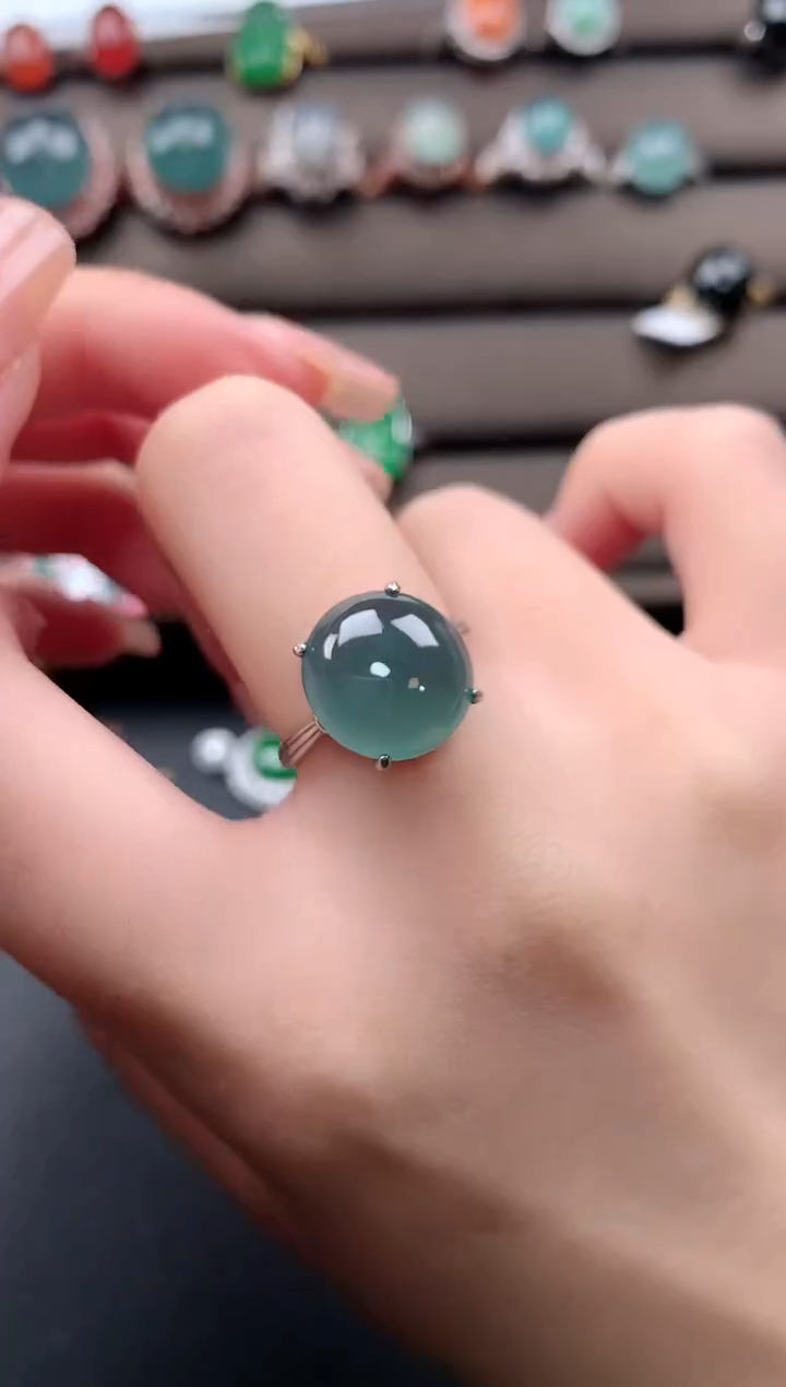 【闪购商品】翡翠戒指银S925镶嵌5141